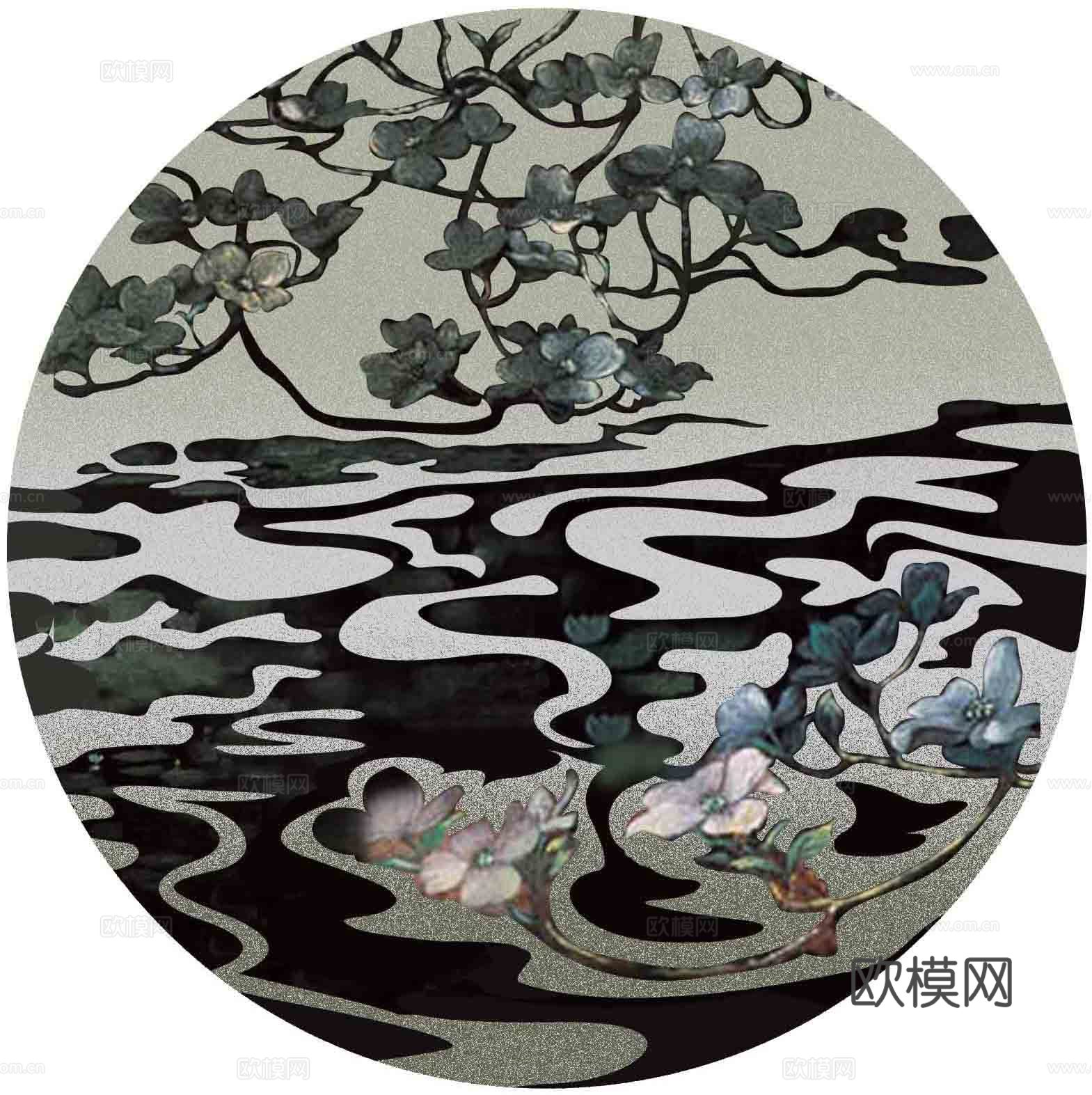 圆形地毯  欧式法式地毯  复古地毯