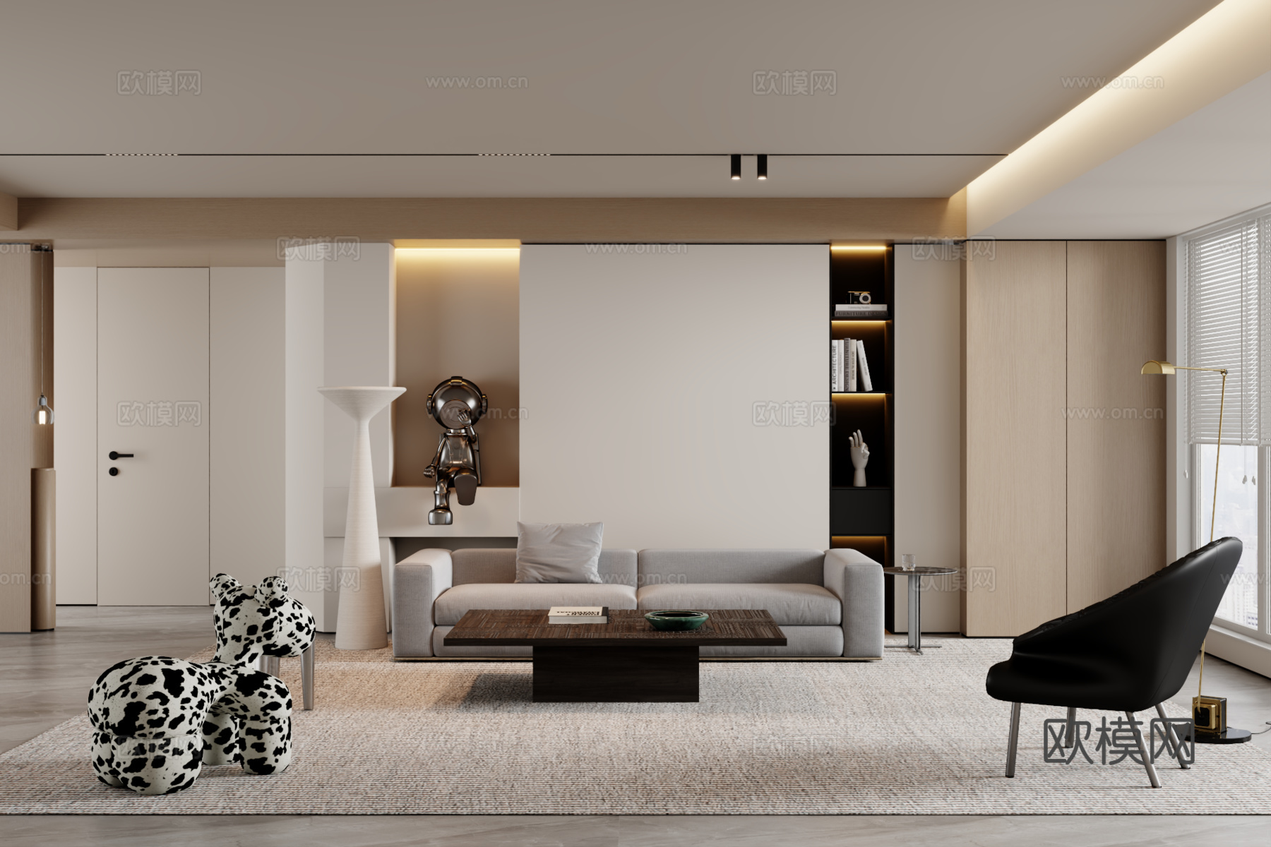 现代沙发组合 茶几 地毯3d模型