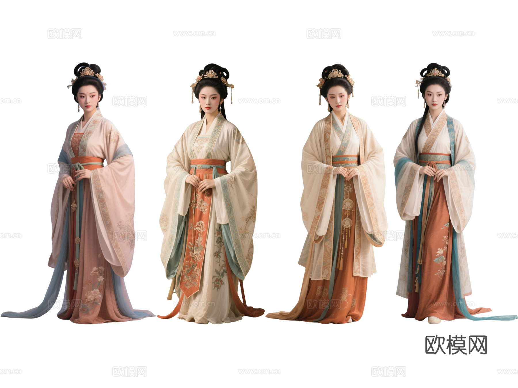 PS免抠古装美女 古代优伶 古风美女 古典美人 古装女子