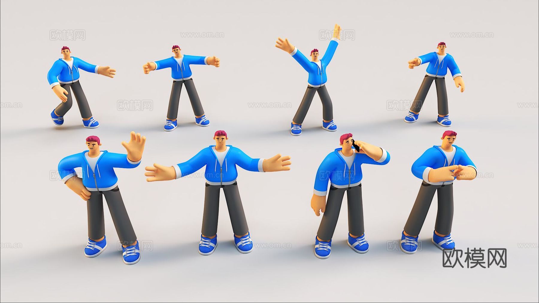 卡通男人3d模型
