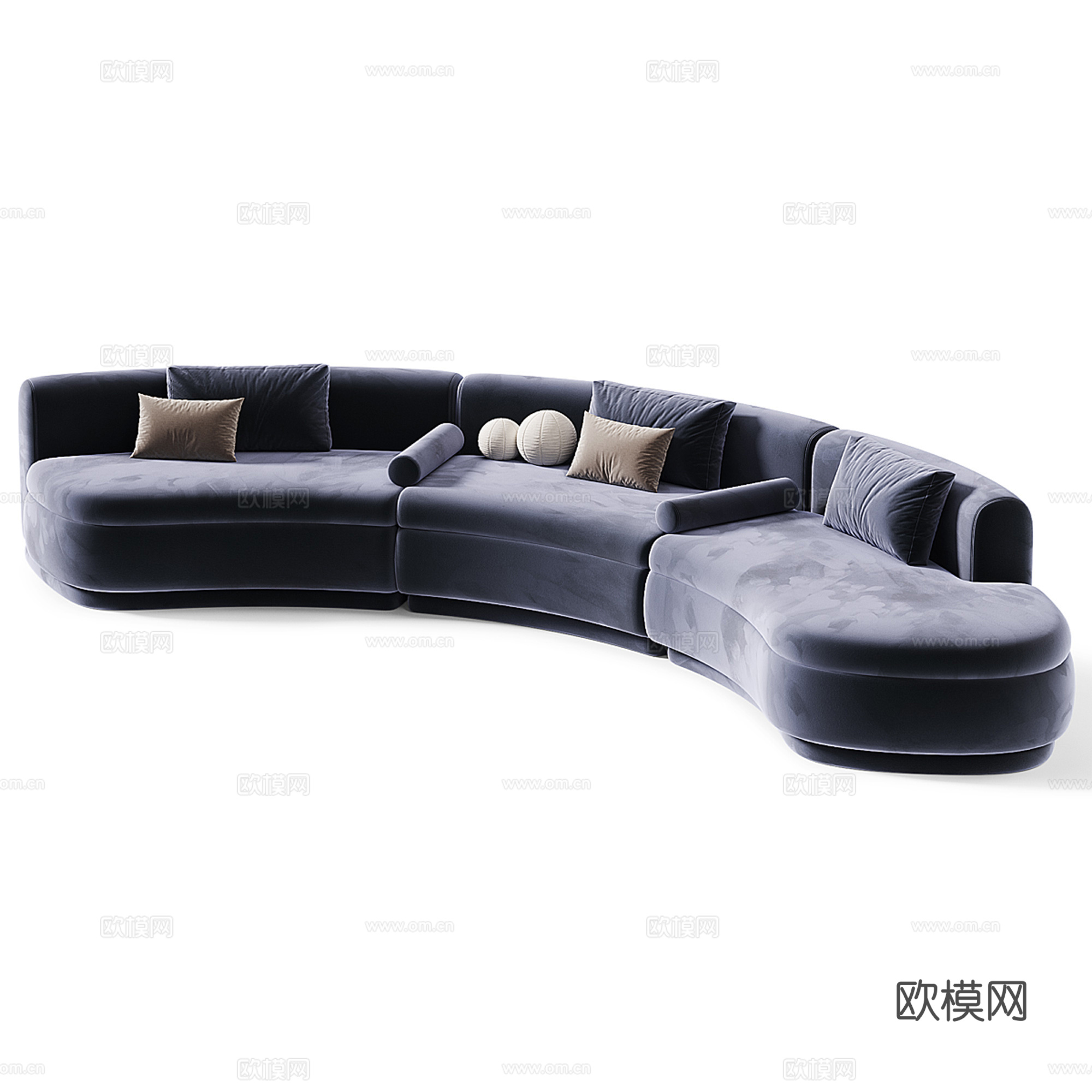 现代弧形多人沙发集合su模型