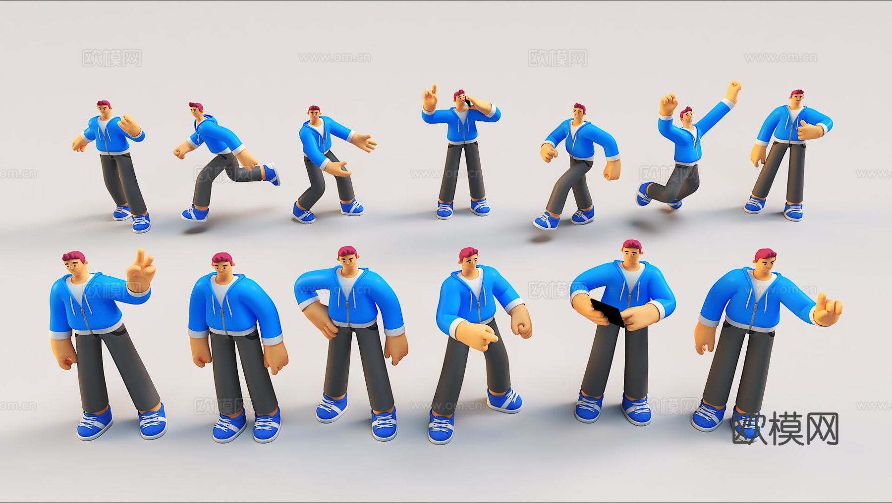 Q版男人免费3d模型