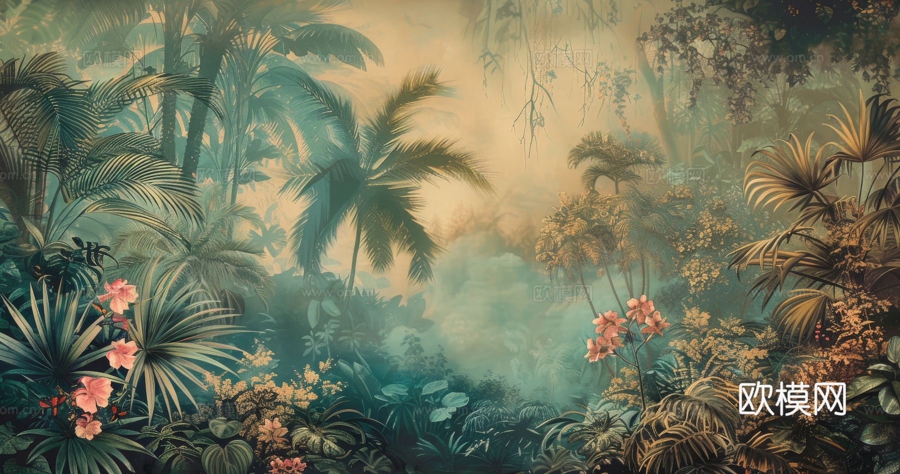 欧式田园热带雨林壁纸下载（渲染图7）