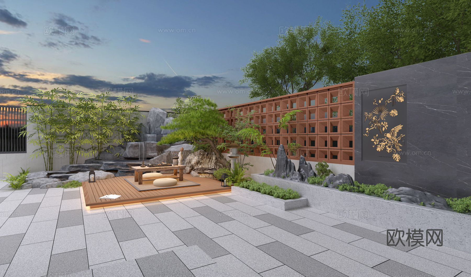 别墅庭院3d模型