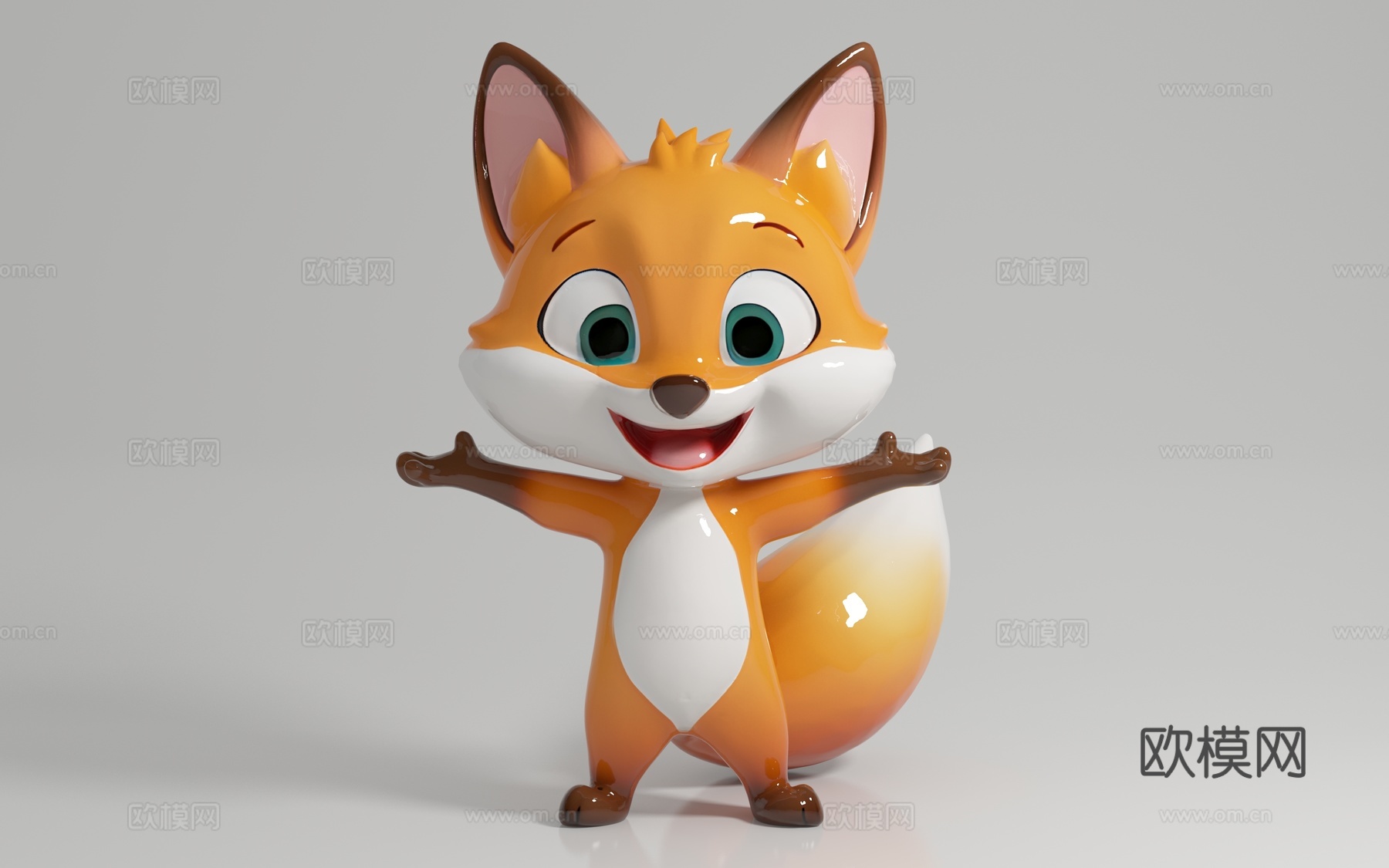 狐狸 卡通小狐狸 动漫卡通动物 手办摆件 雕像雕塑 陶瓷摆件3d模型