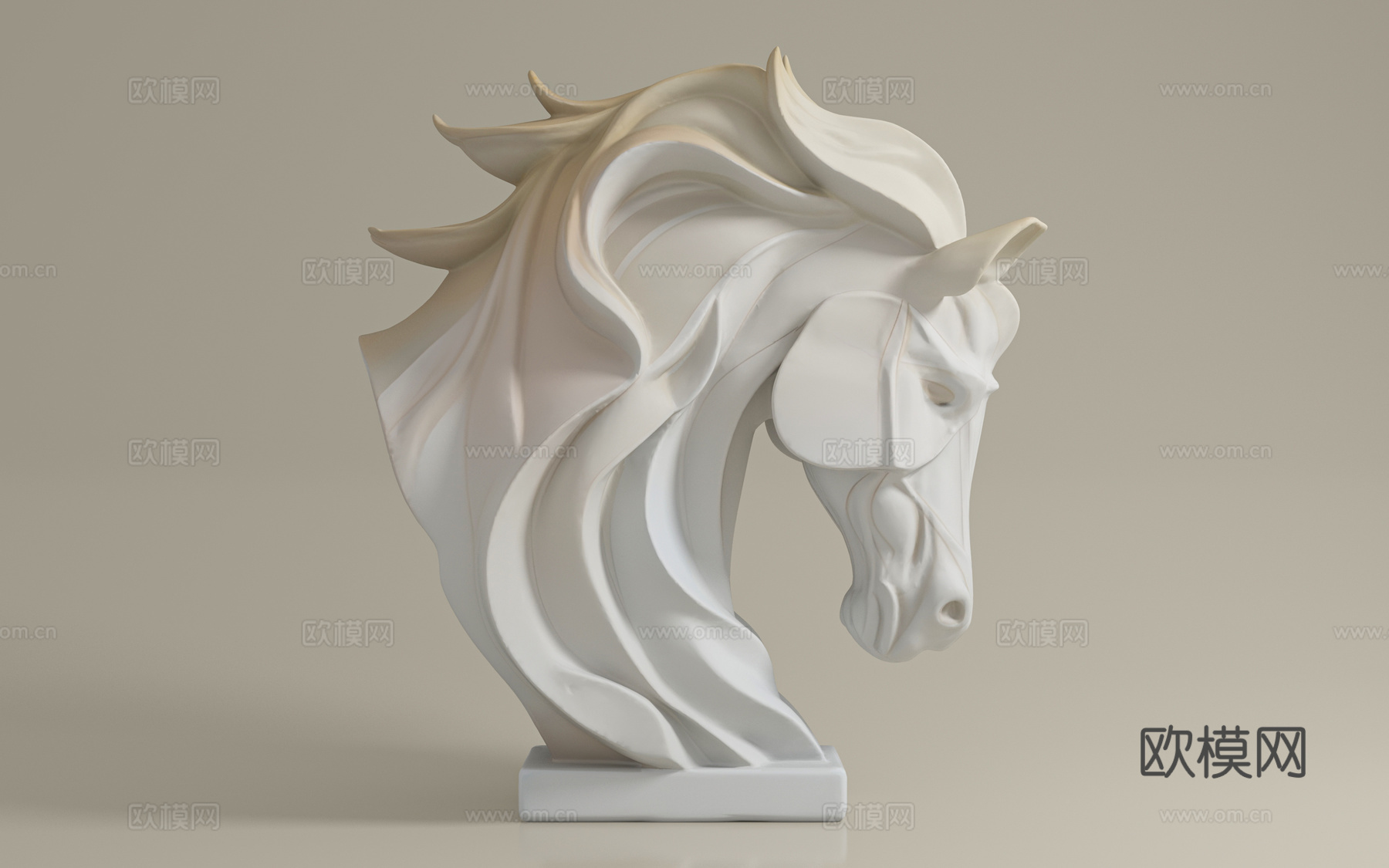 马头 马 雕塑雕像 石膏像 动物雕塑 动物摆件 艺术雕塑 抽3d模型