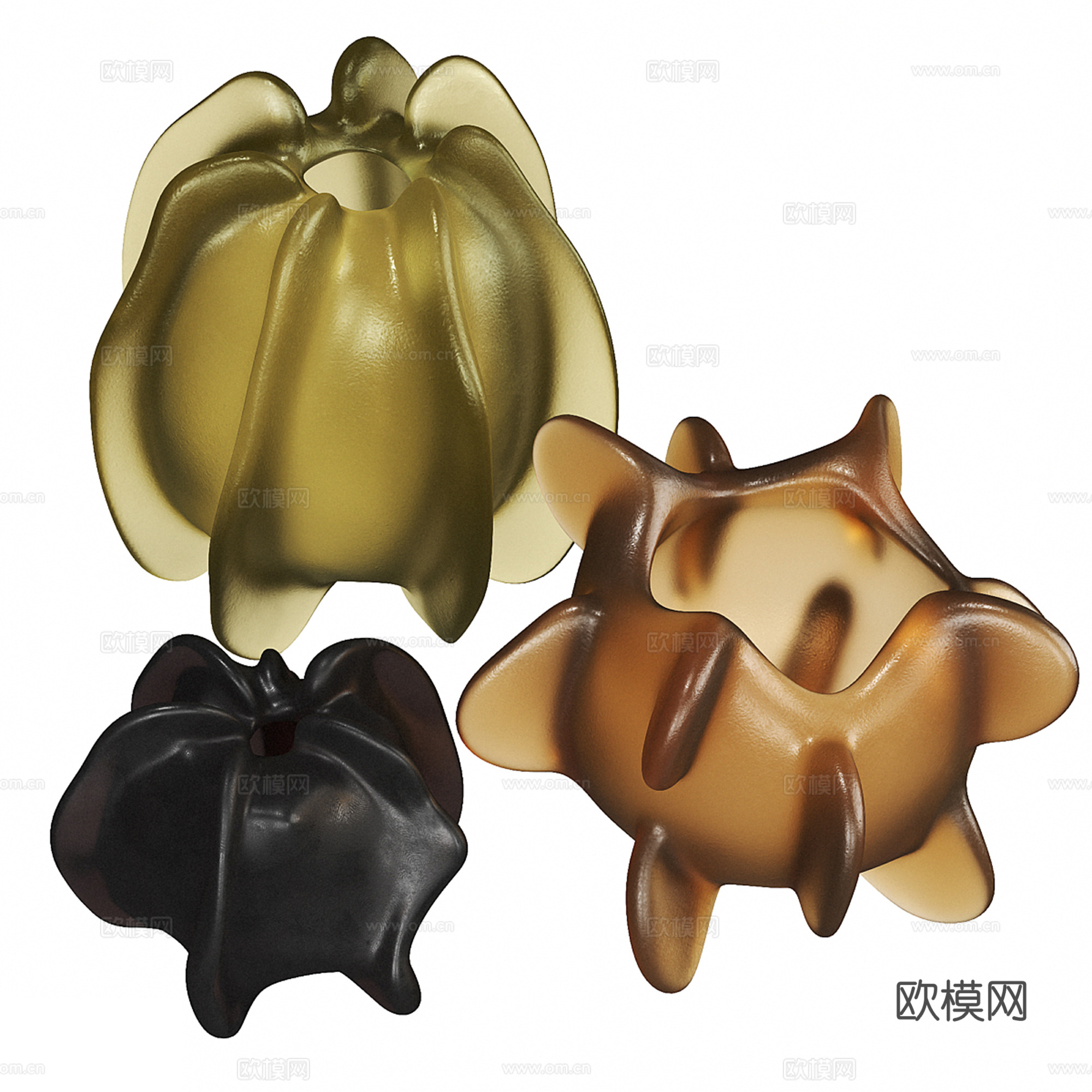 现代玻璃装饰艺术品su模型
