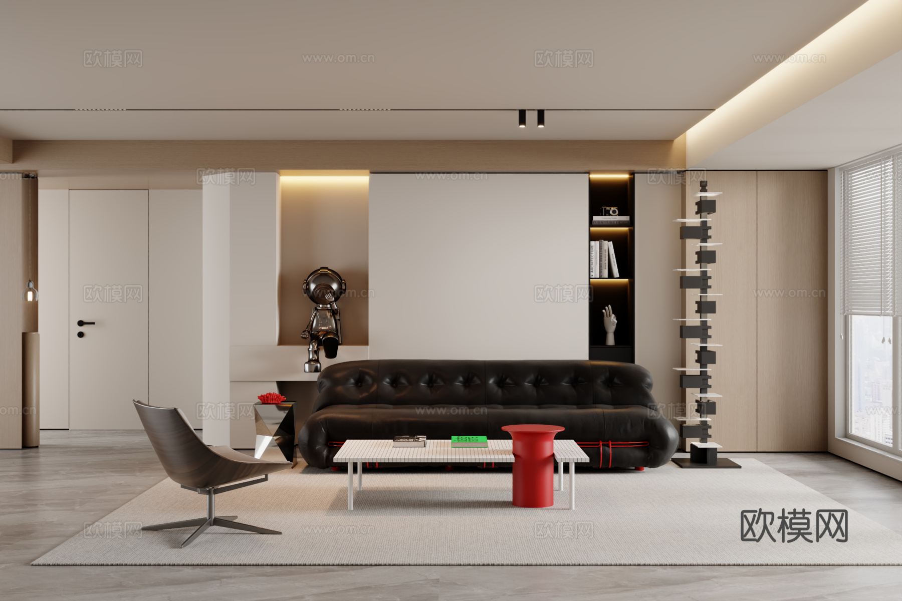 现代沙发组合 茶几 地毯3d模型