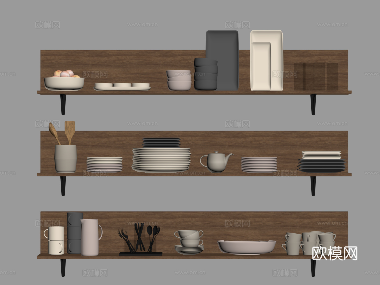餐具 现代餐具 碗盘杯子su模型