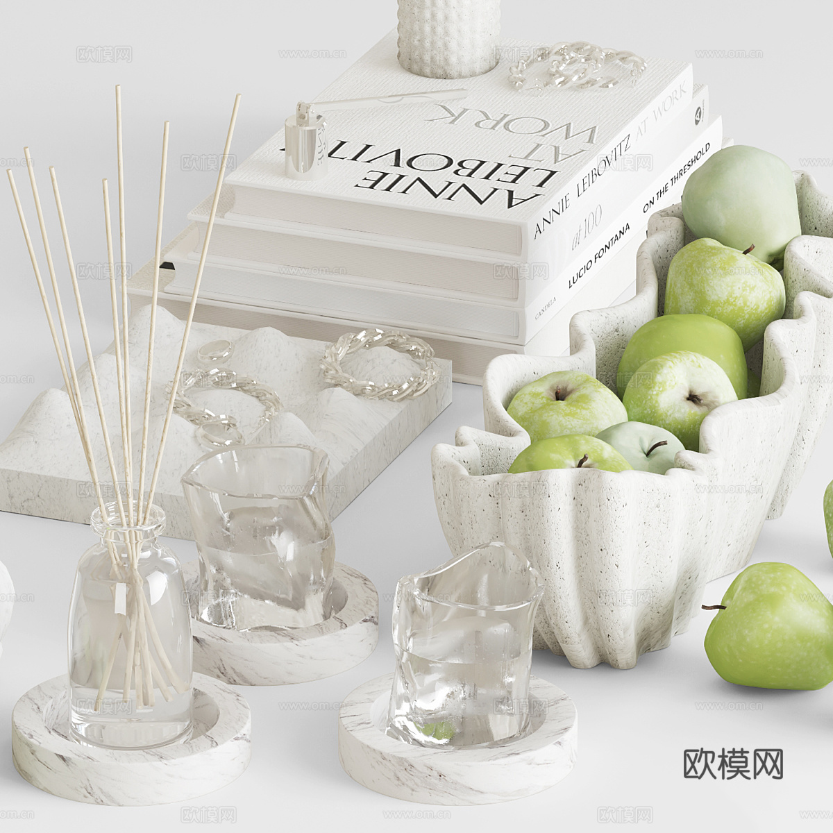 现代咖啡桌装饰套装3d模型