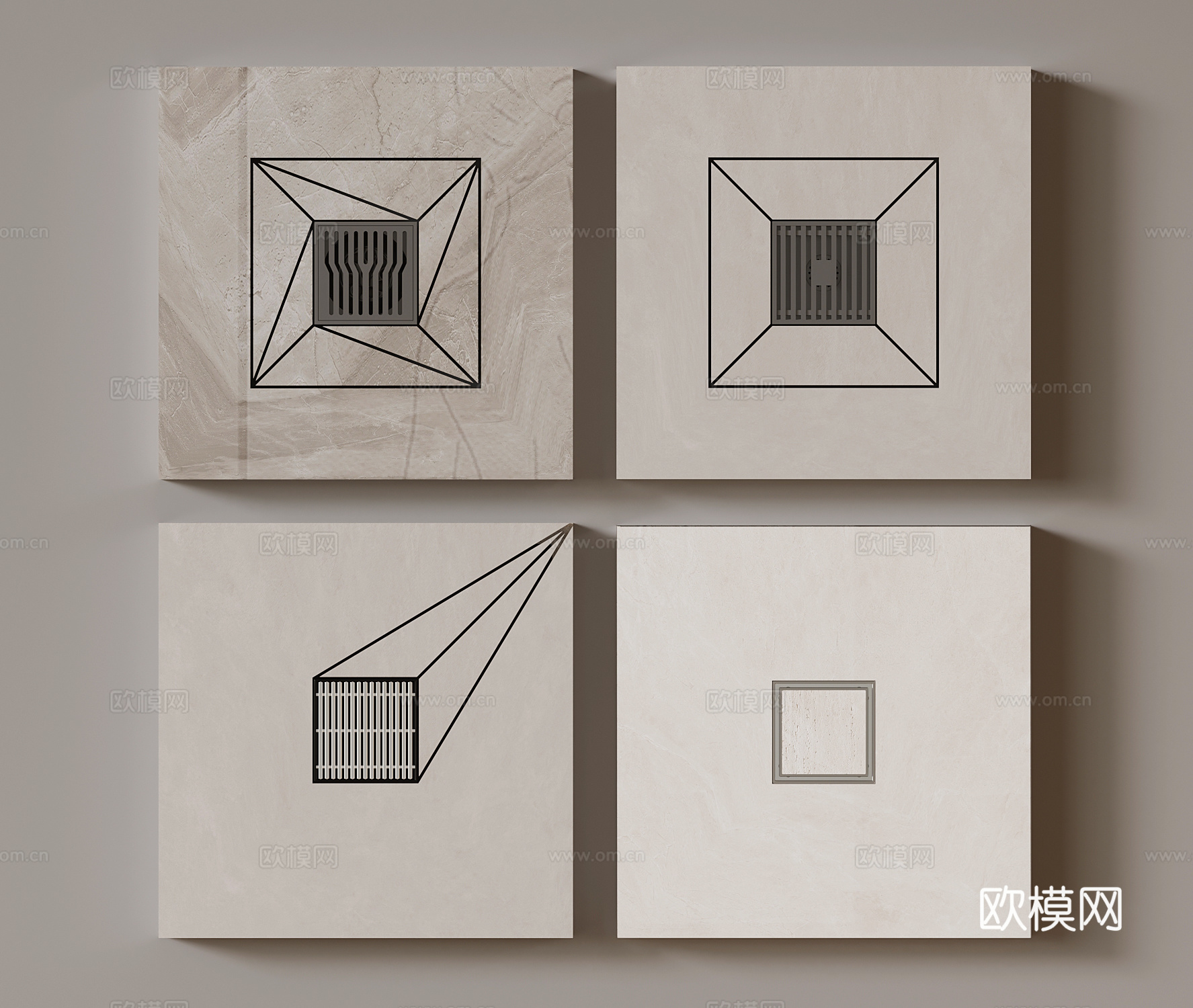 地漏 现代地漏 隐形地漏3d模型