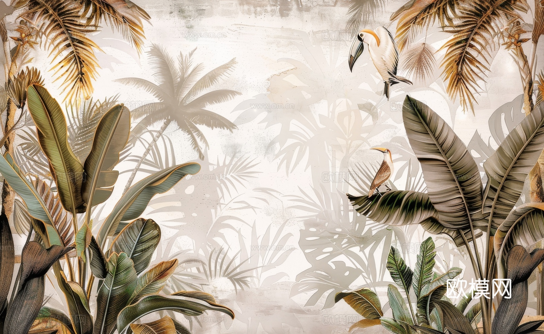 欧式田园热带雨林壁纸下载（渲染图4）