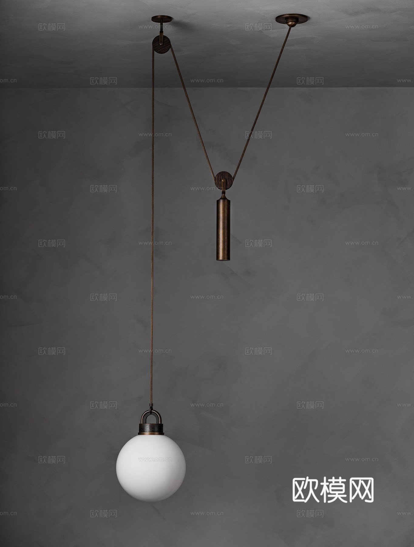 北欧创意轻奢多功能餐厅吧台吊灯设计师别墅样板间玄关灯su模型