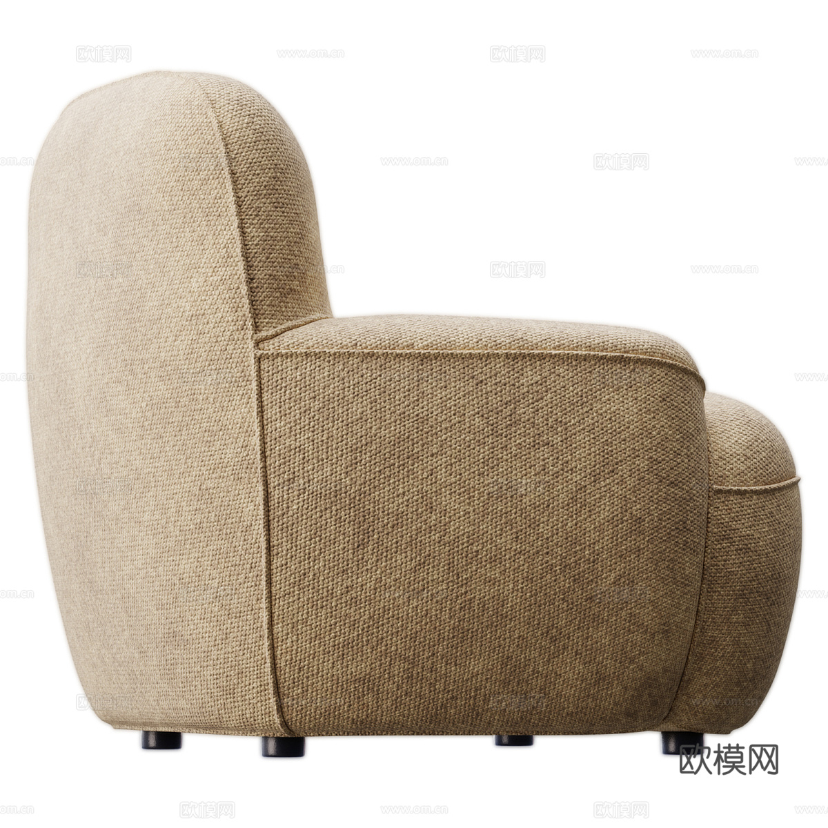 现代奶油风布艺休闲椅3d模型