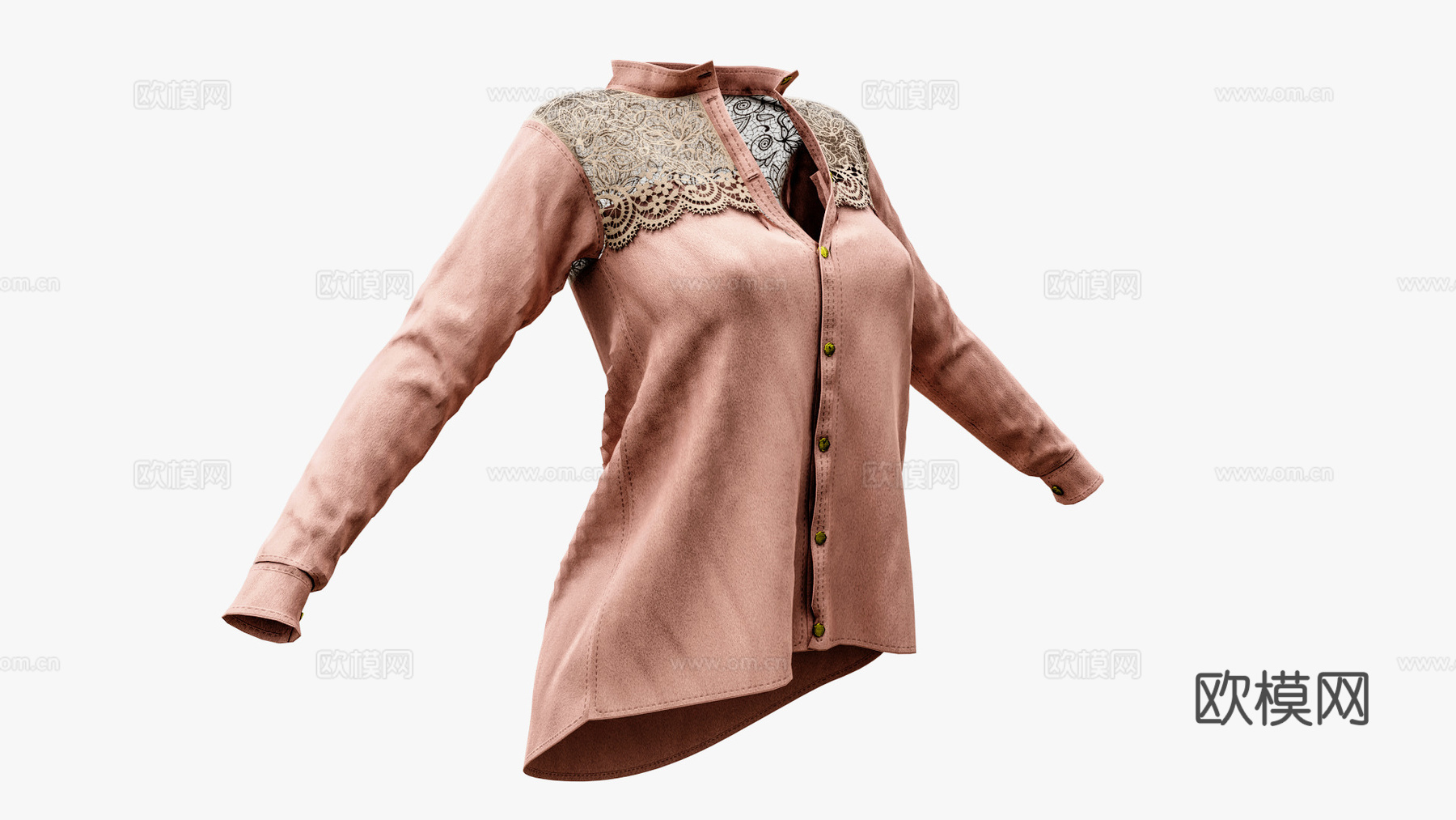 衣服 衬衫 礼服 宫廷蕾丝衬衫3d模型