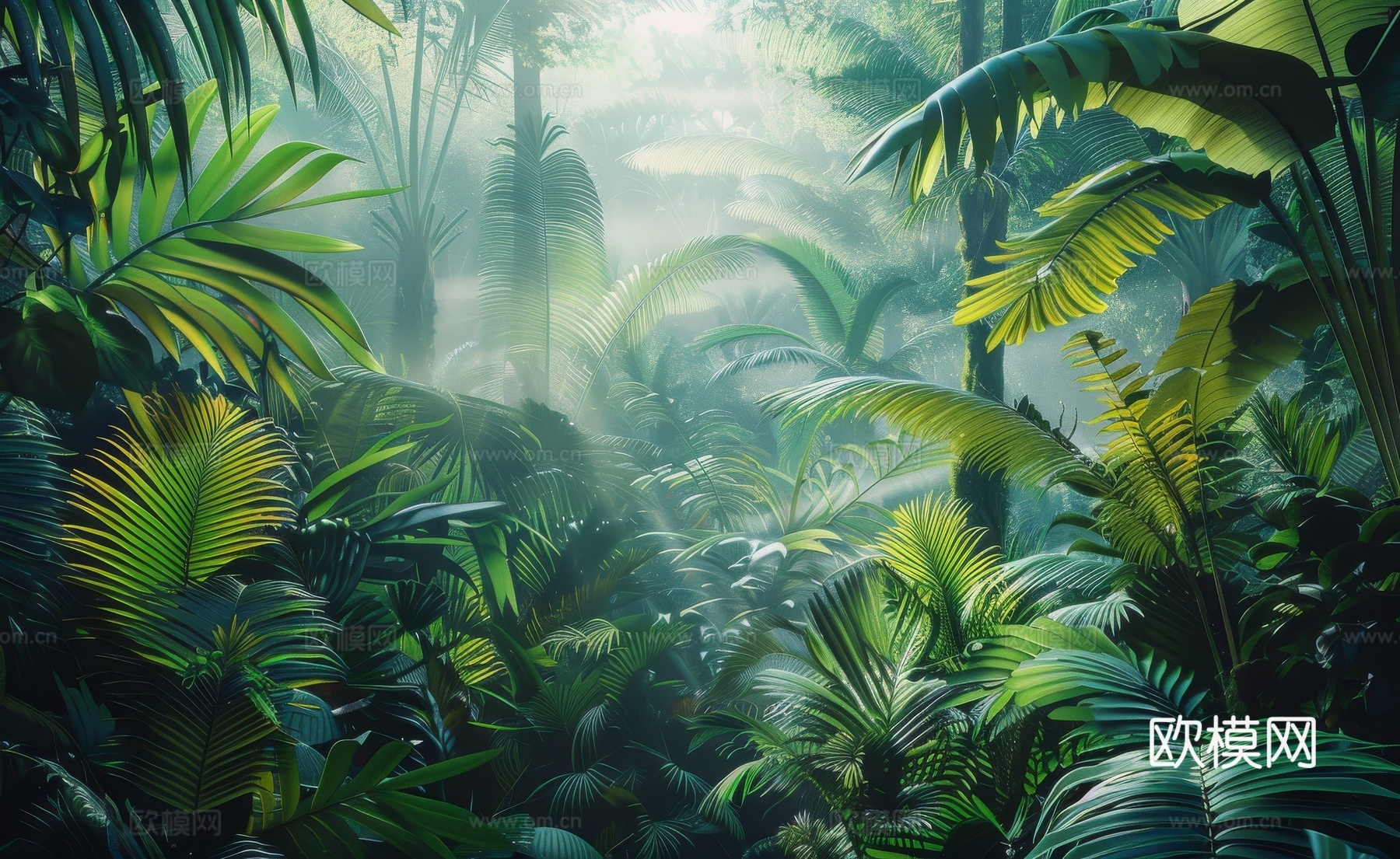 欧式田园热带雨林壁纸下载（渲染图2）