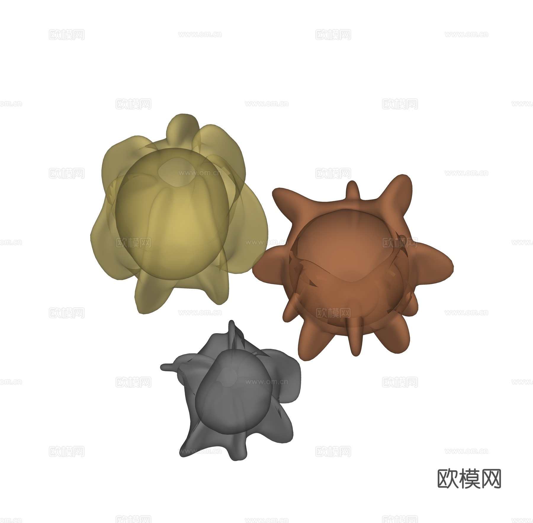 现代玻璃装饰艺术品su模型