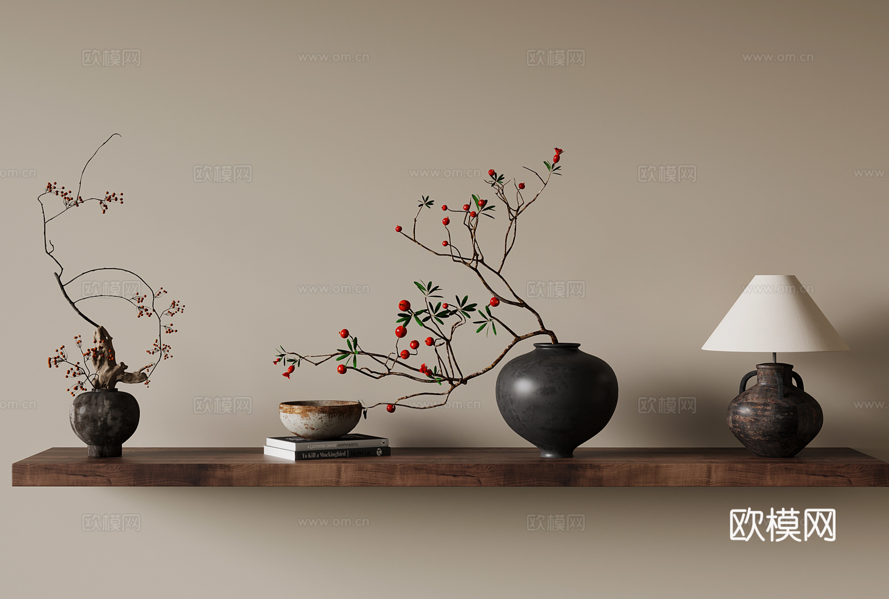 中古风花瓶花艺 饰品摆件3d模型