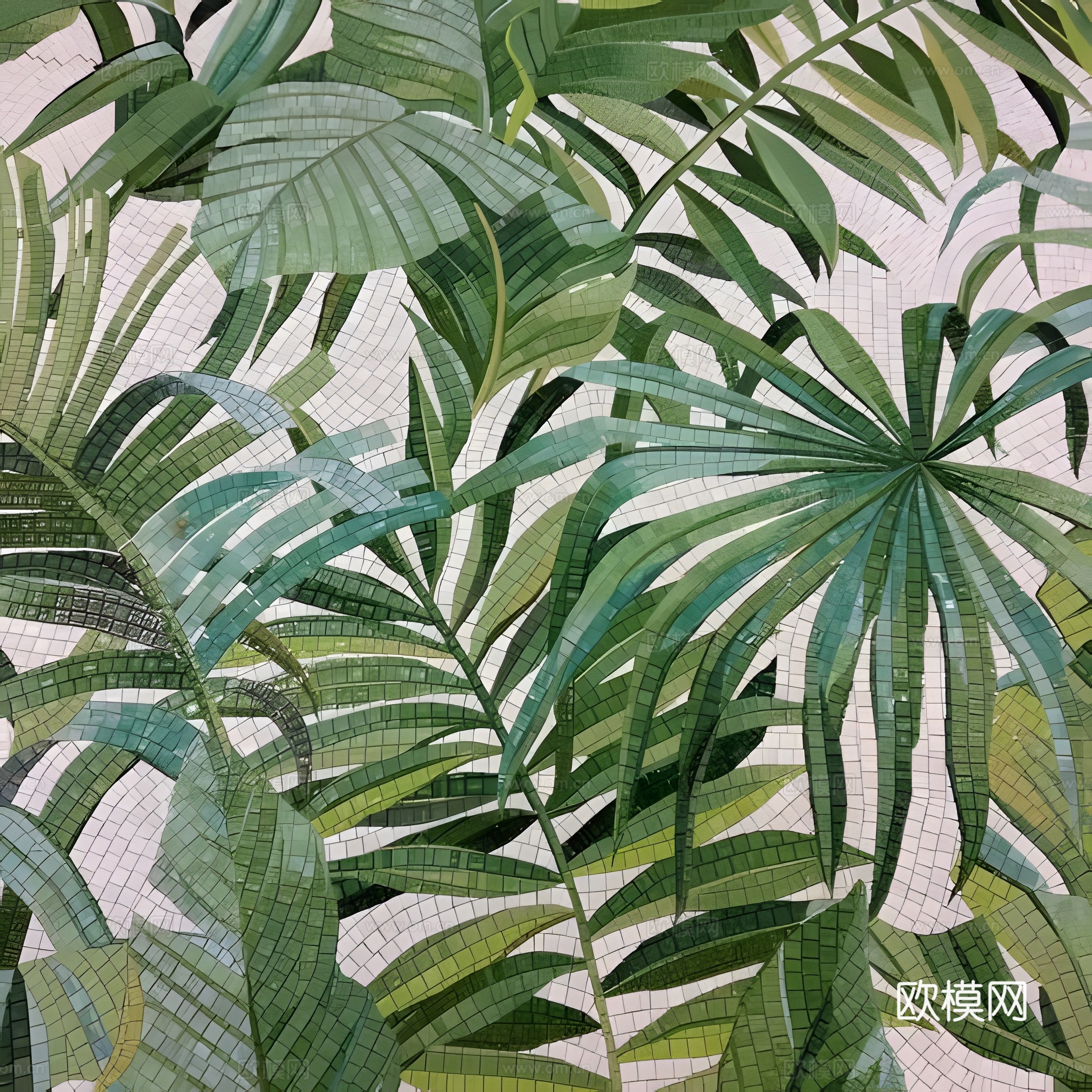 热带植物马赛克贴图
