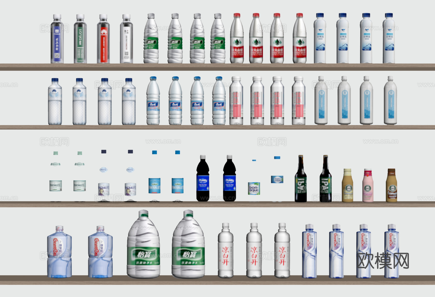 矿泉水 现代生活用品 饮用水su模型