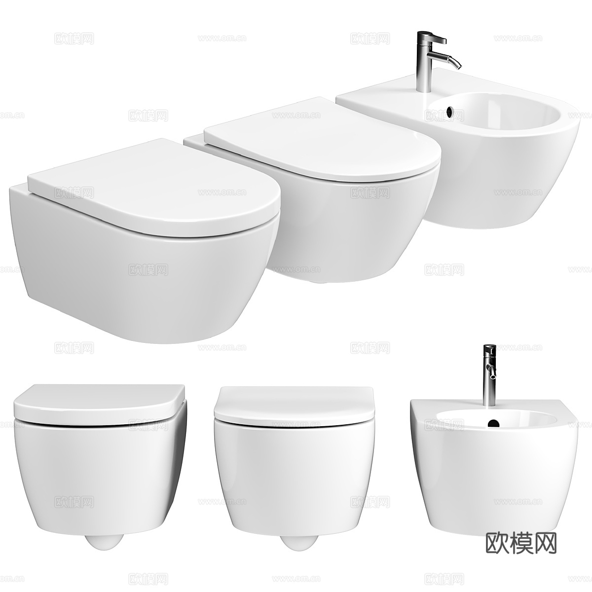 现代壁挂式马桶 座便器3d模型