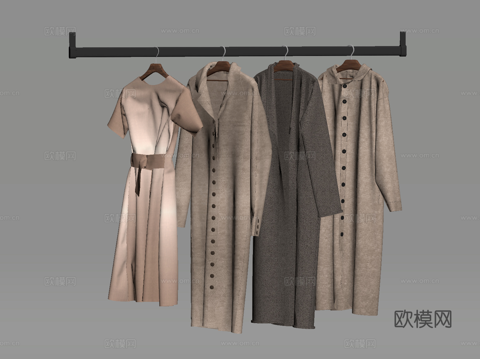 衣服 现代衣服 衣架su模型