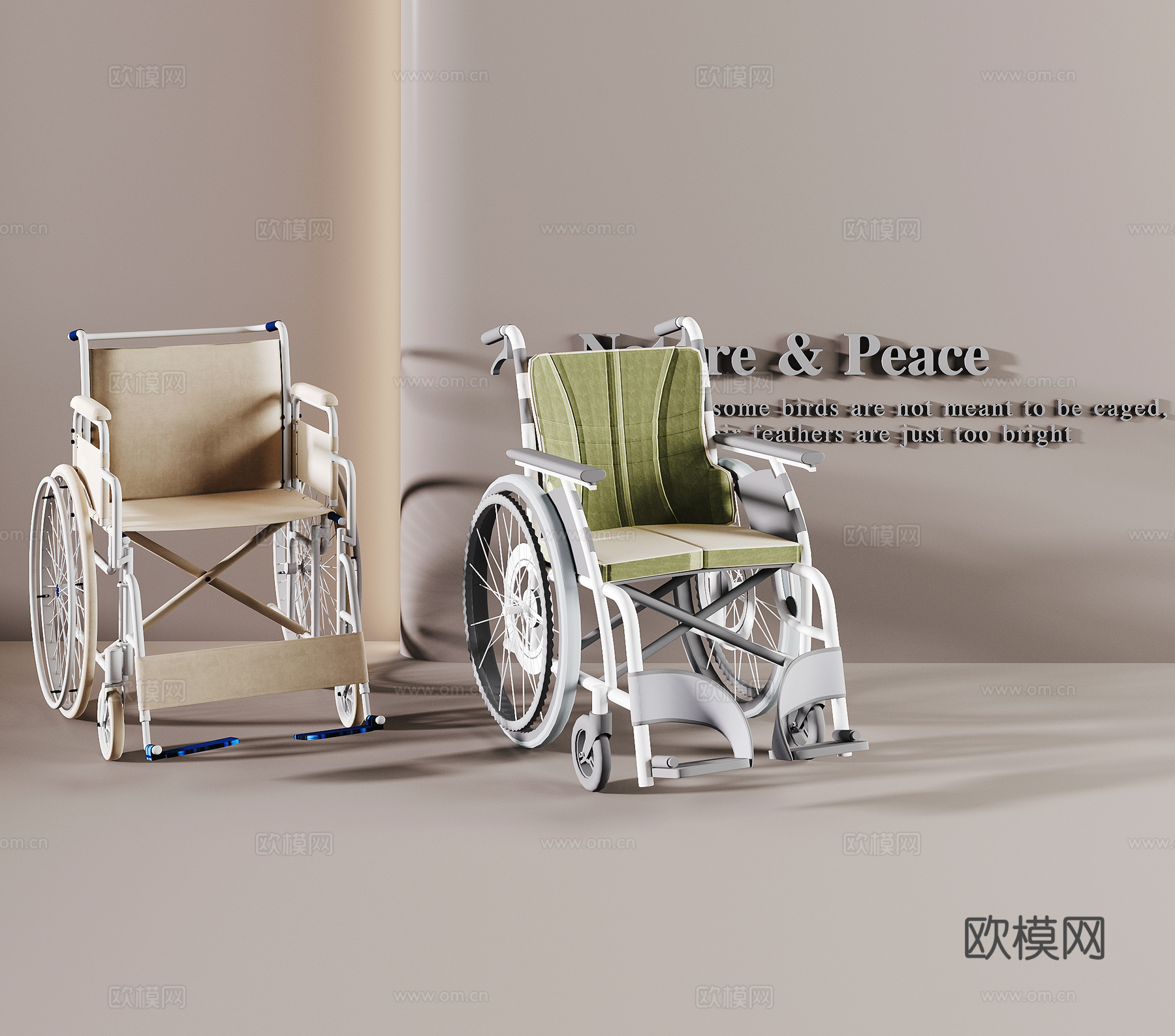 医疗器材 现代轮椅 电动椅 康复椅 手动轮椅3d模型