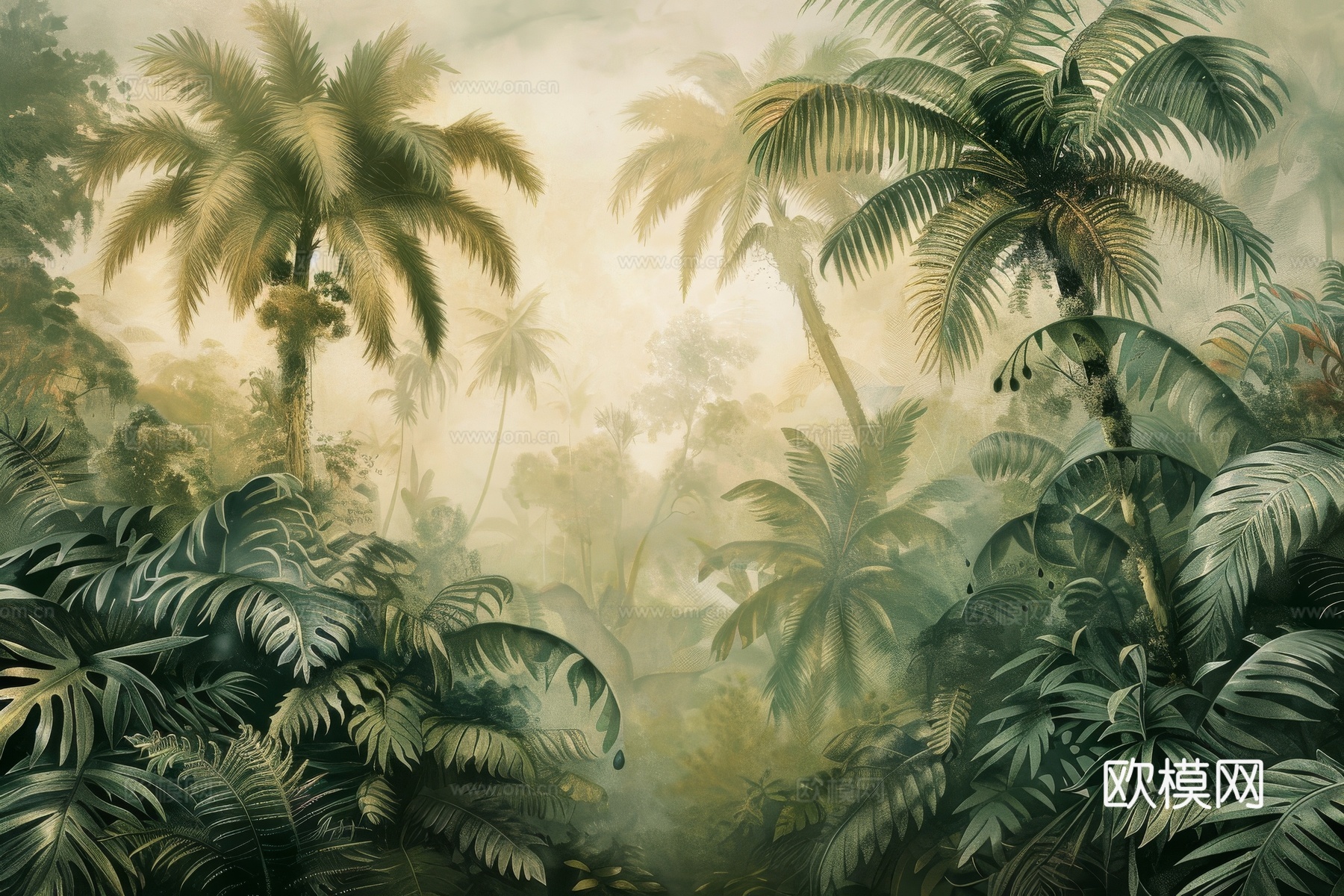 欧式田园热带雨林壁纸下载（渲染图4）