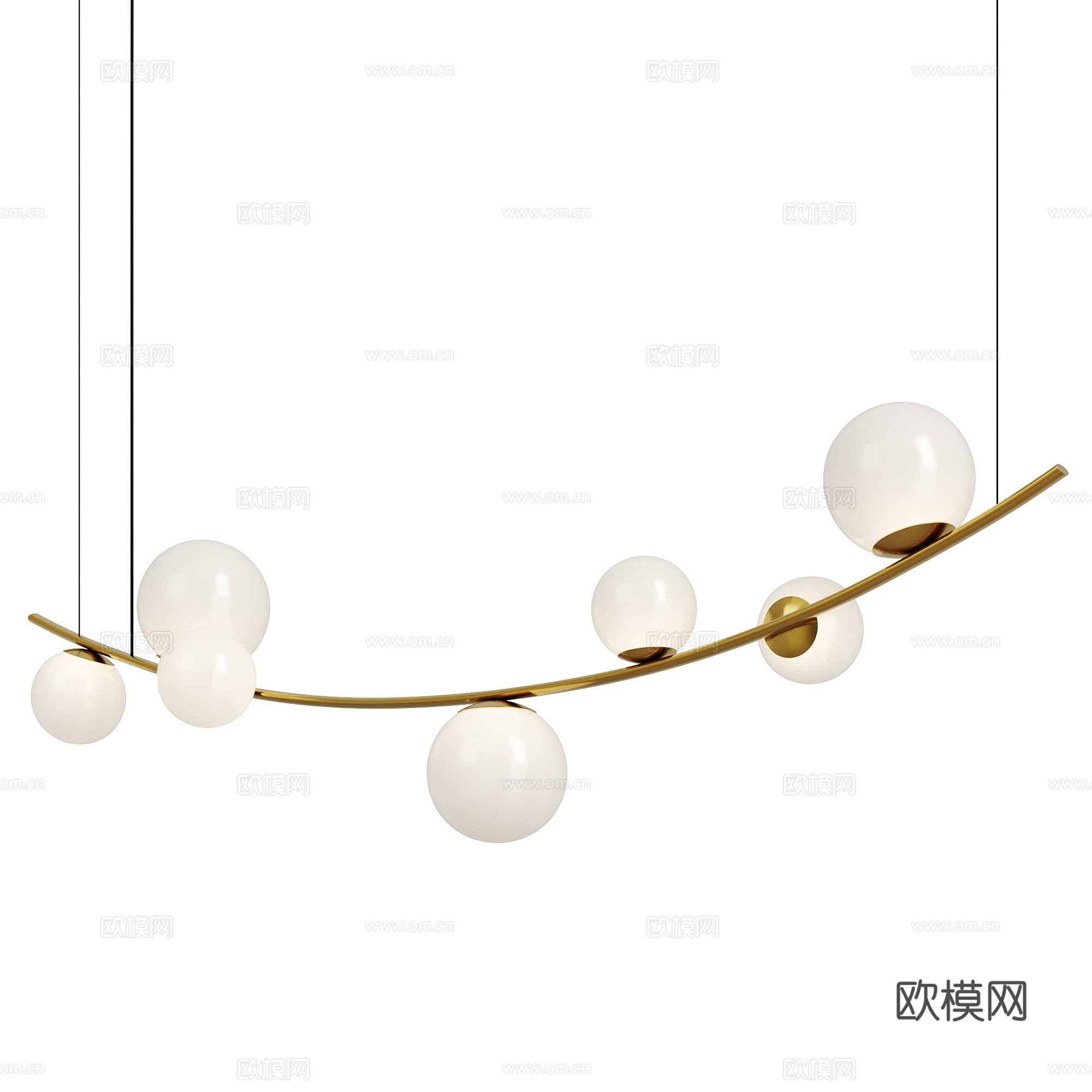 现代轻奢极简装饰吊灯3d模型