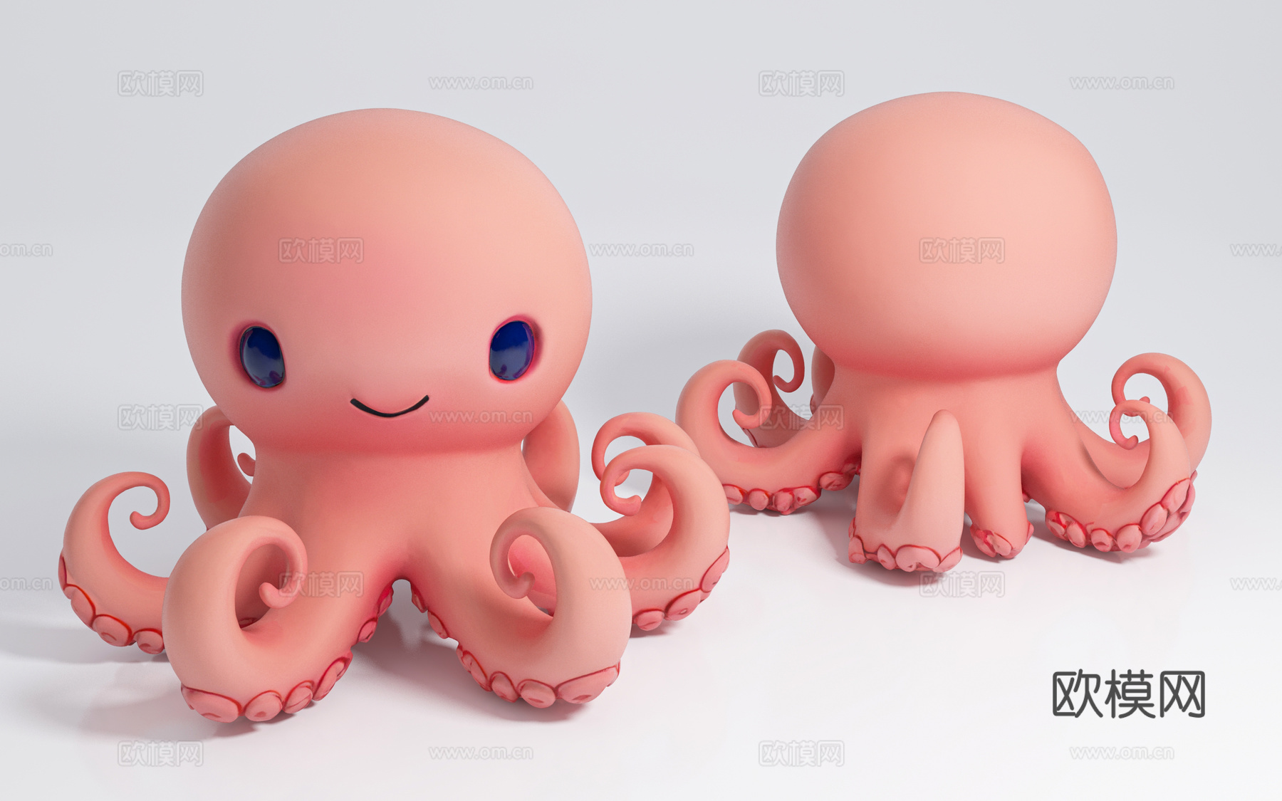 卡通章鱼 小章鱼 海洋生物 雕塑雕像 摆件手办 装饰饰品 美3d模型