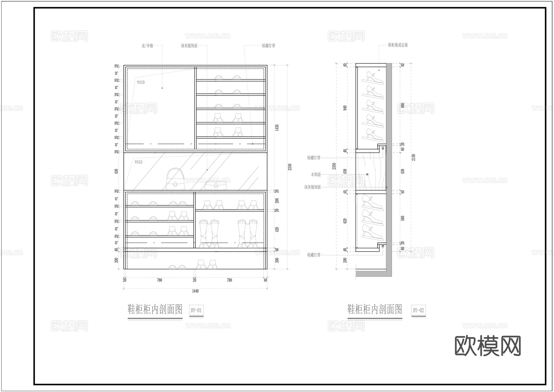 家装客餐厅立面和节点cad施工图