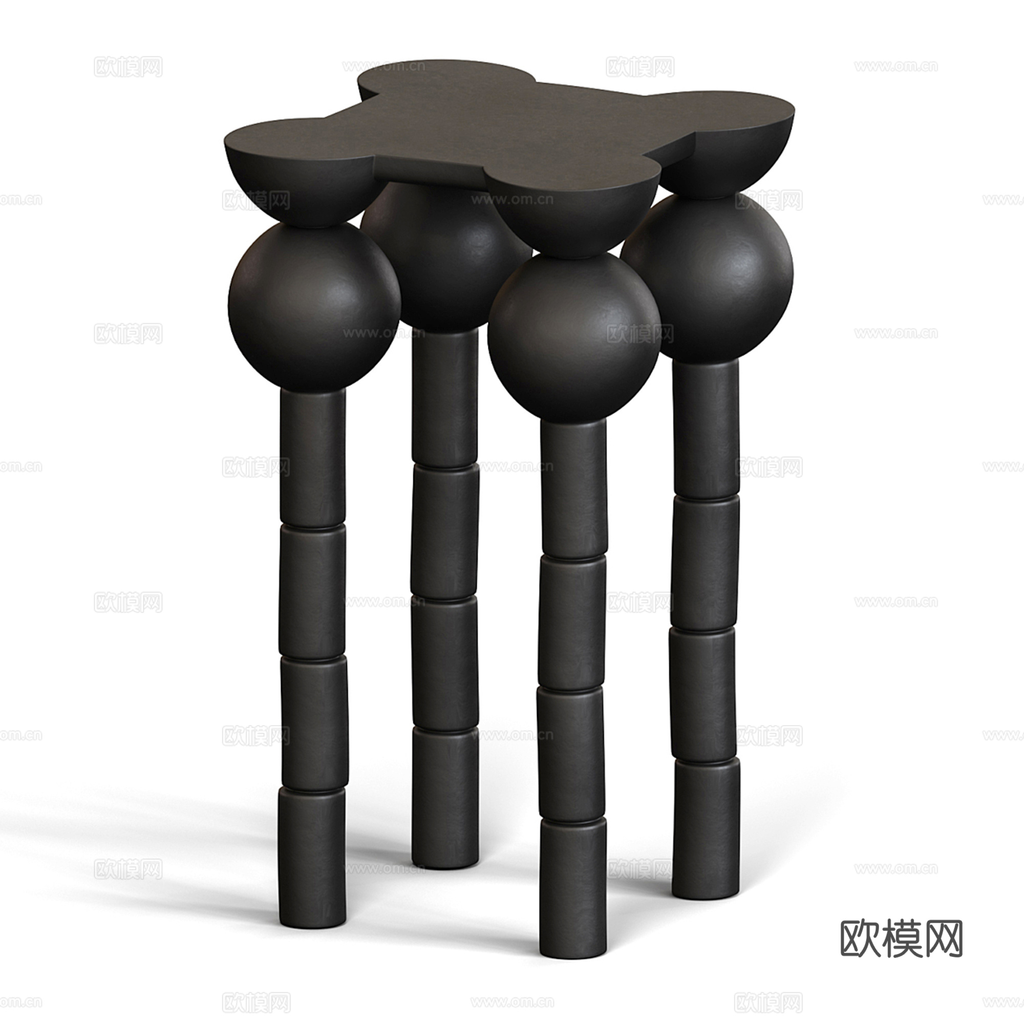 中古风边几 圆几 角几 沙发凳su模型