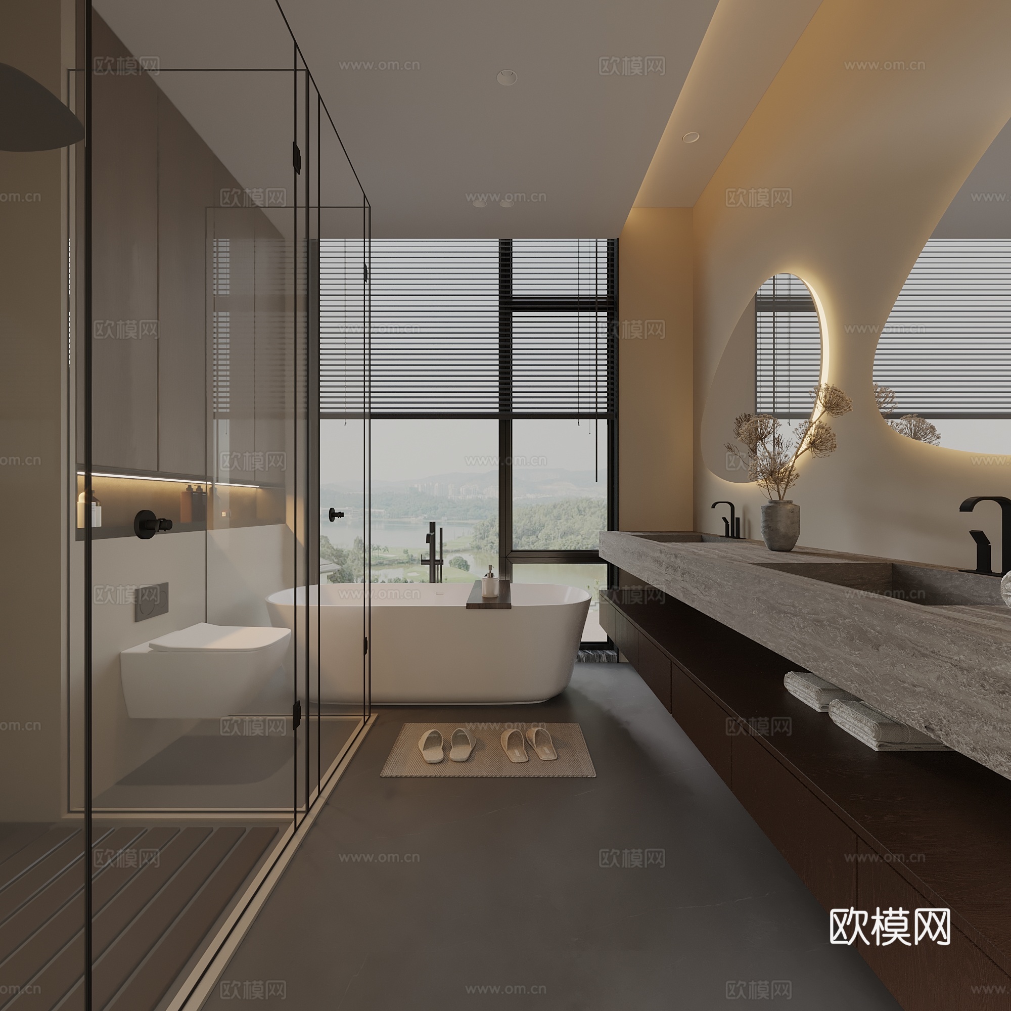 中古风卫生间su模型