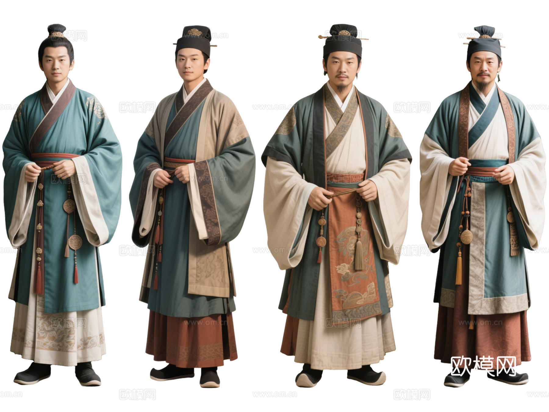PS免抠古装人物 古代掌柜 账房先生 古装男子 影视剧角色