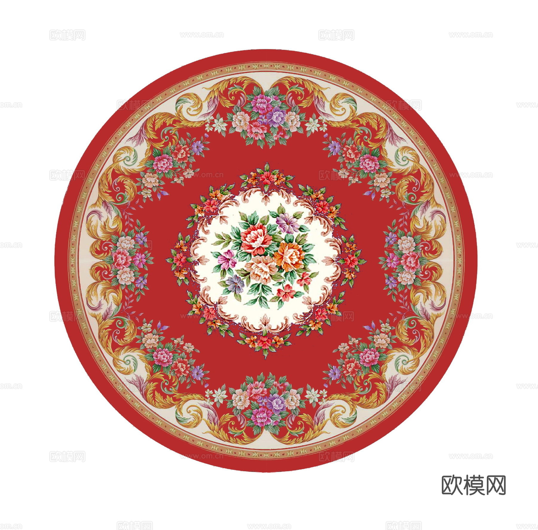 圆形地毯  欧式法式地毯  复古地毯