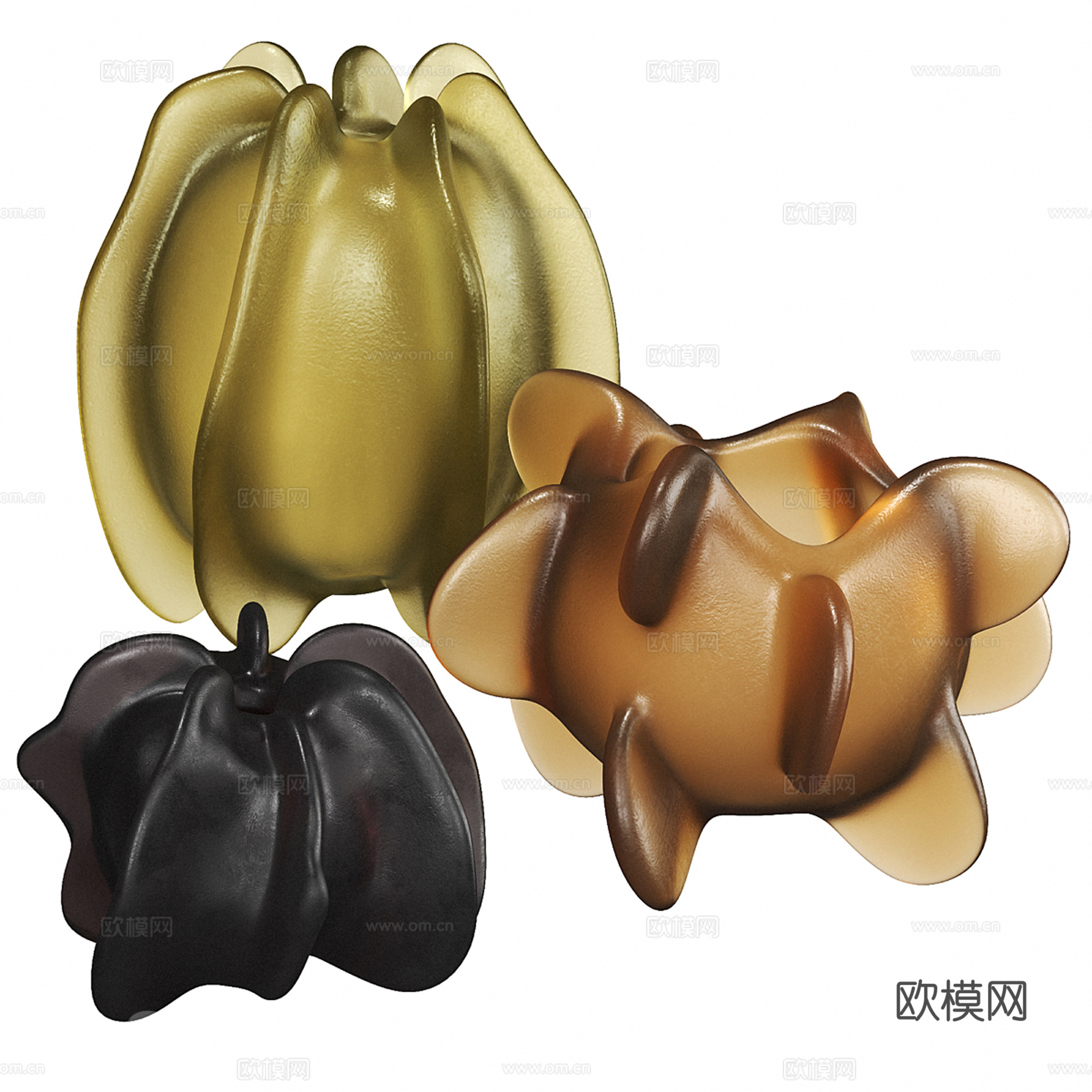 现代玻璃装饰艺术品su模型