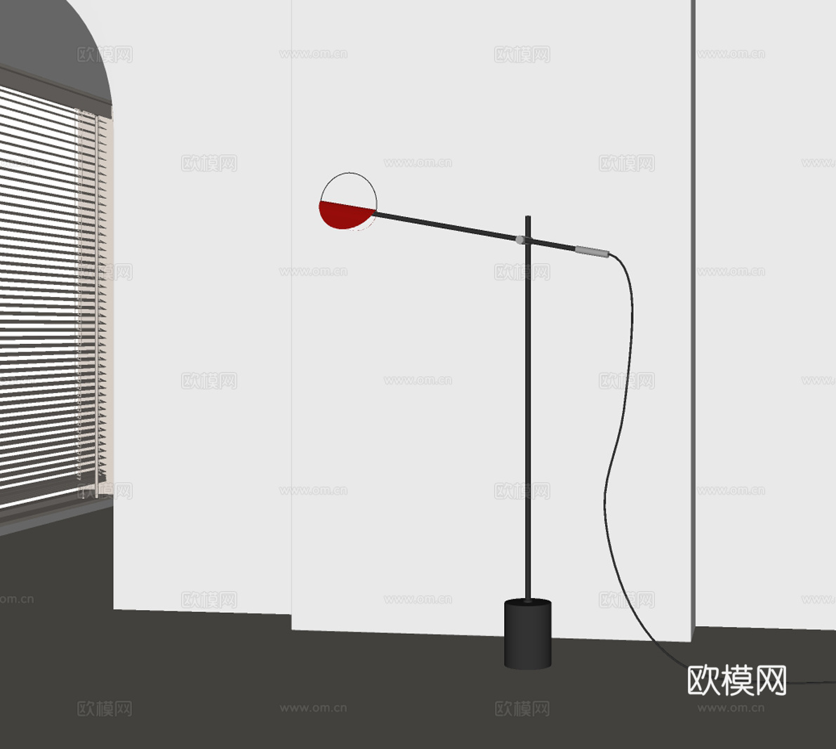 意式极简落地灯su模型