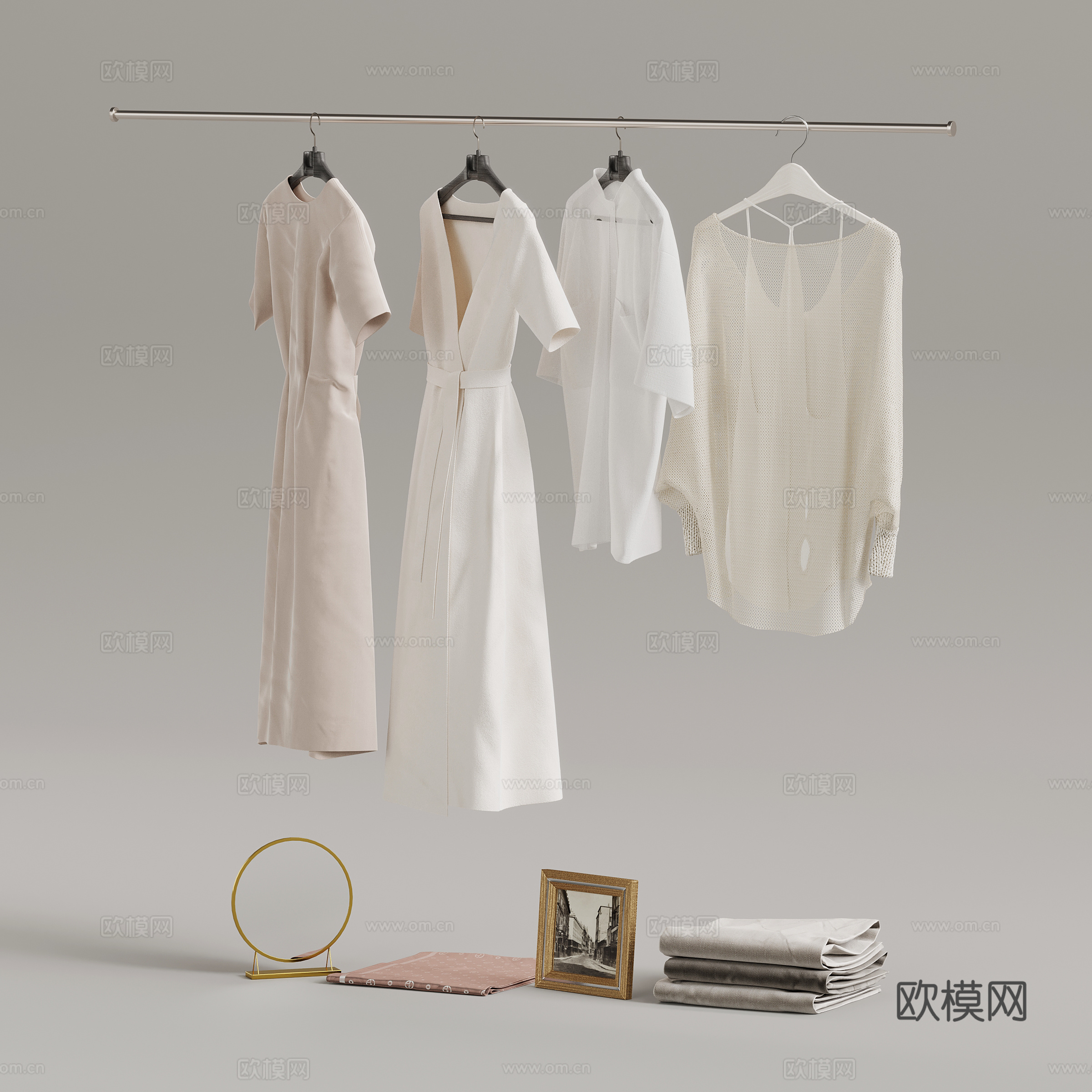 衣服 现代衣服 衣架 摆件饰品su模型