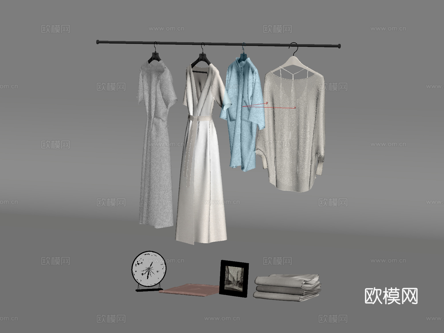 衣服 现代衣服 衣架 摆件饰品su模型