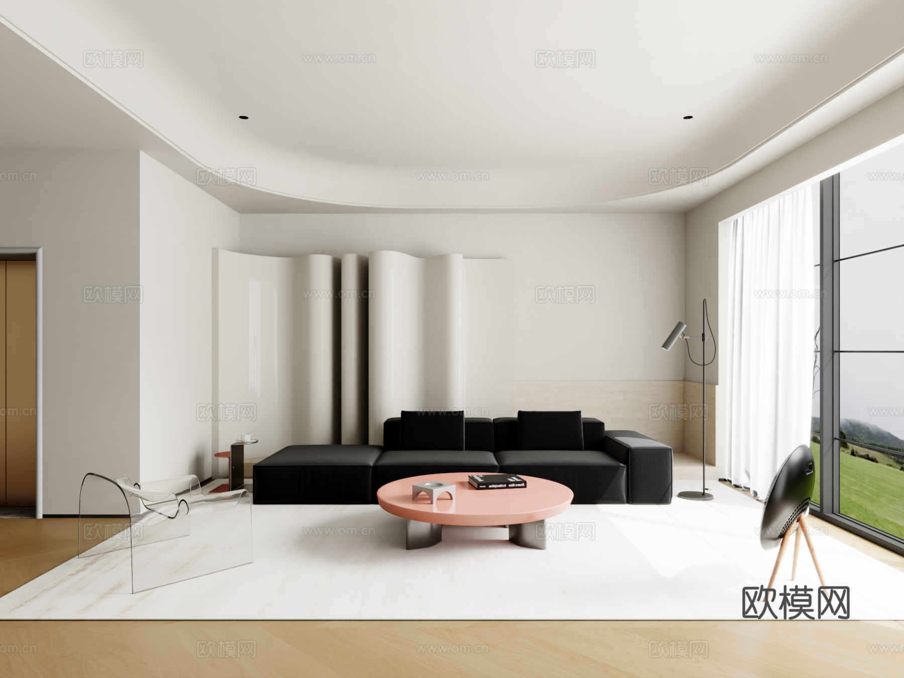 现代沙发组合 茶几 地毯3d模型
