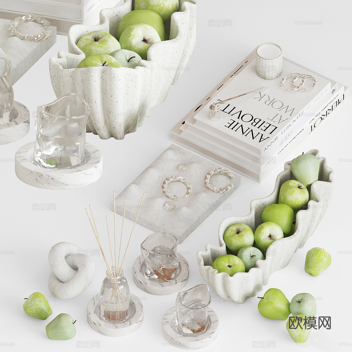 现代咖啡桌装饰套装3d模型