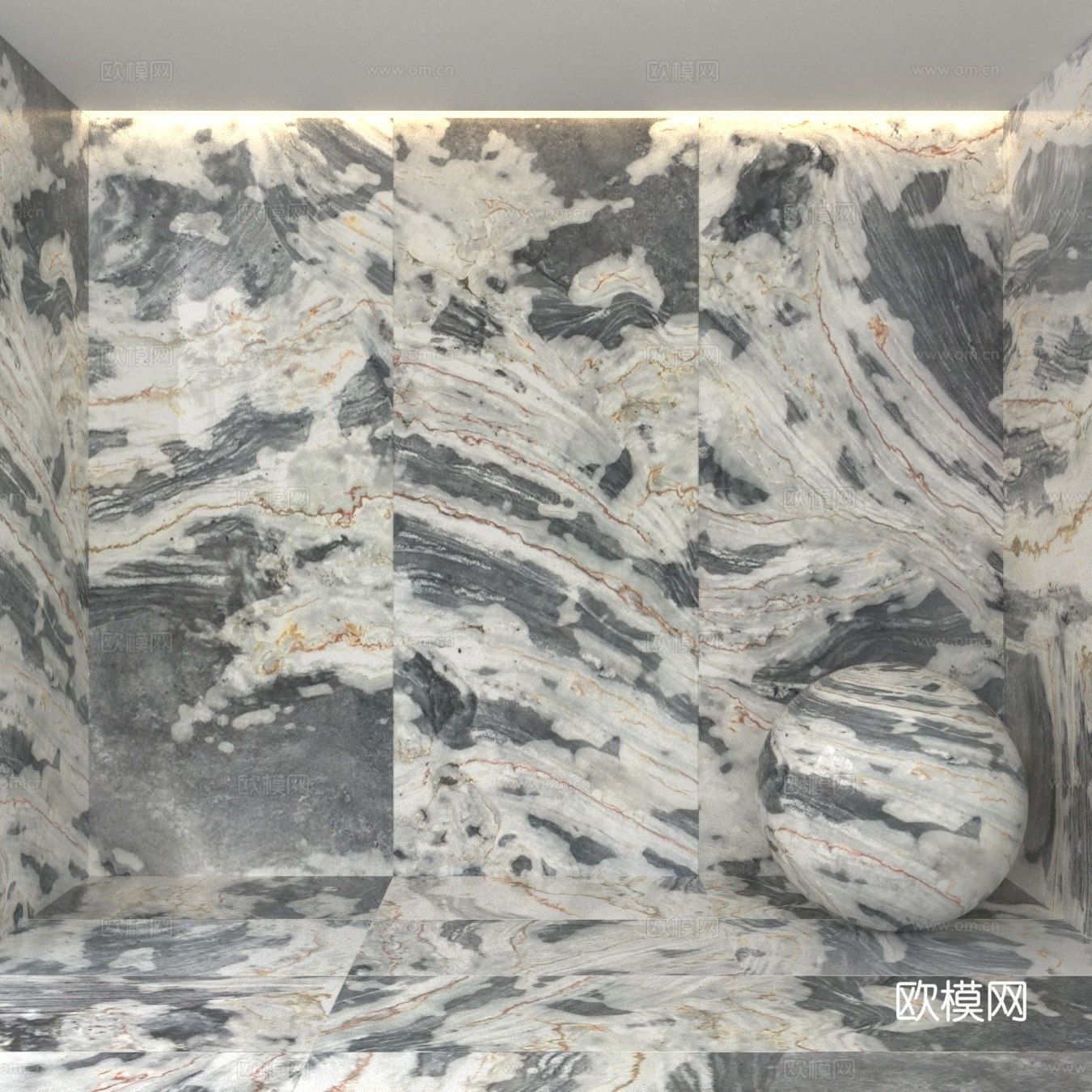 大理石 岩板 PU石材3d模型