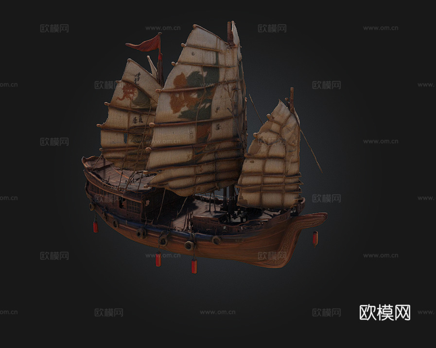 中式 帆船 战舰 日式3d模型