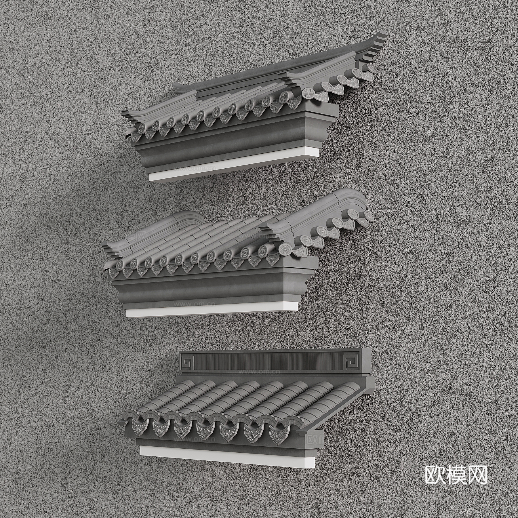 屋檐 中式屋檐 檐口 瓦片su模型