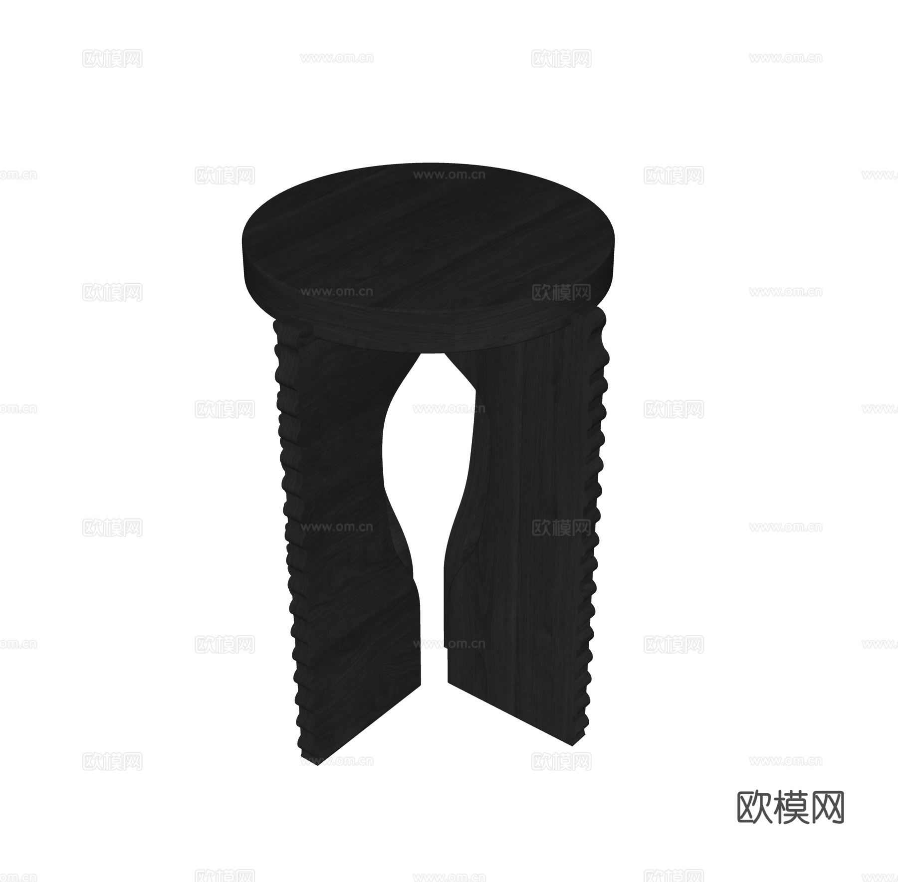 中古风边几 圆几 角几 沙发凳su模型