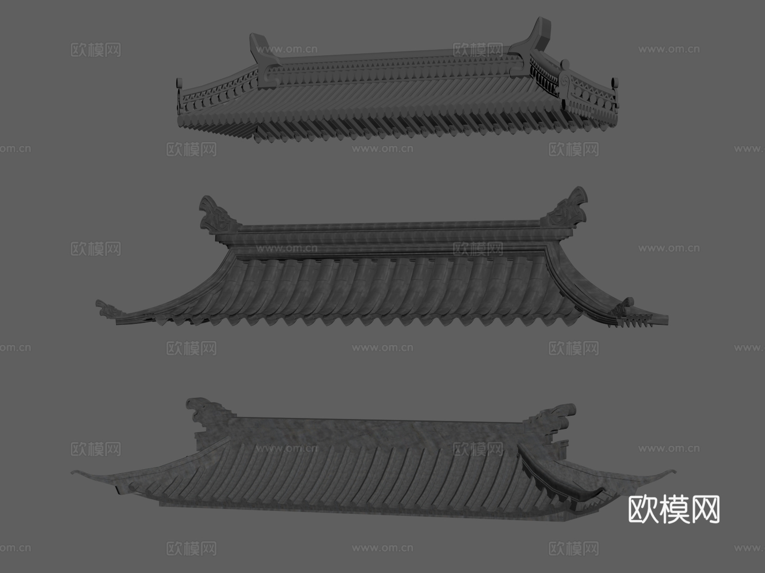 屋檐 中式屋檐 檐口 瓦片su模型