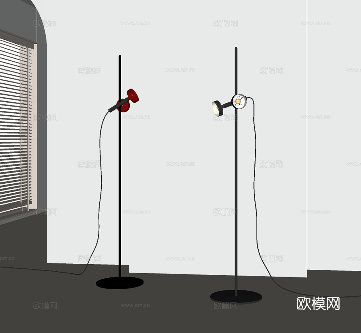 意式轻奢落地灯su模型