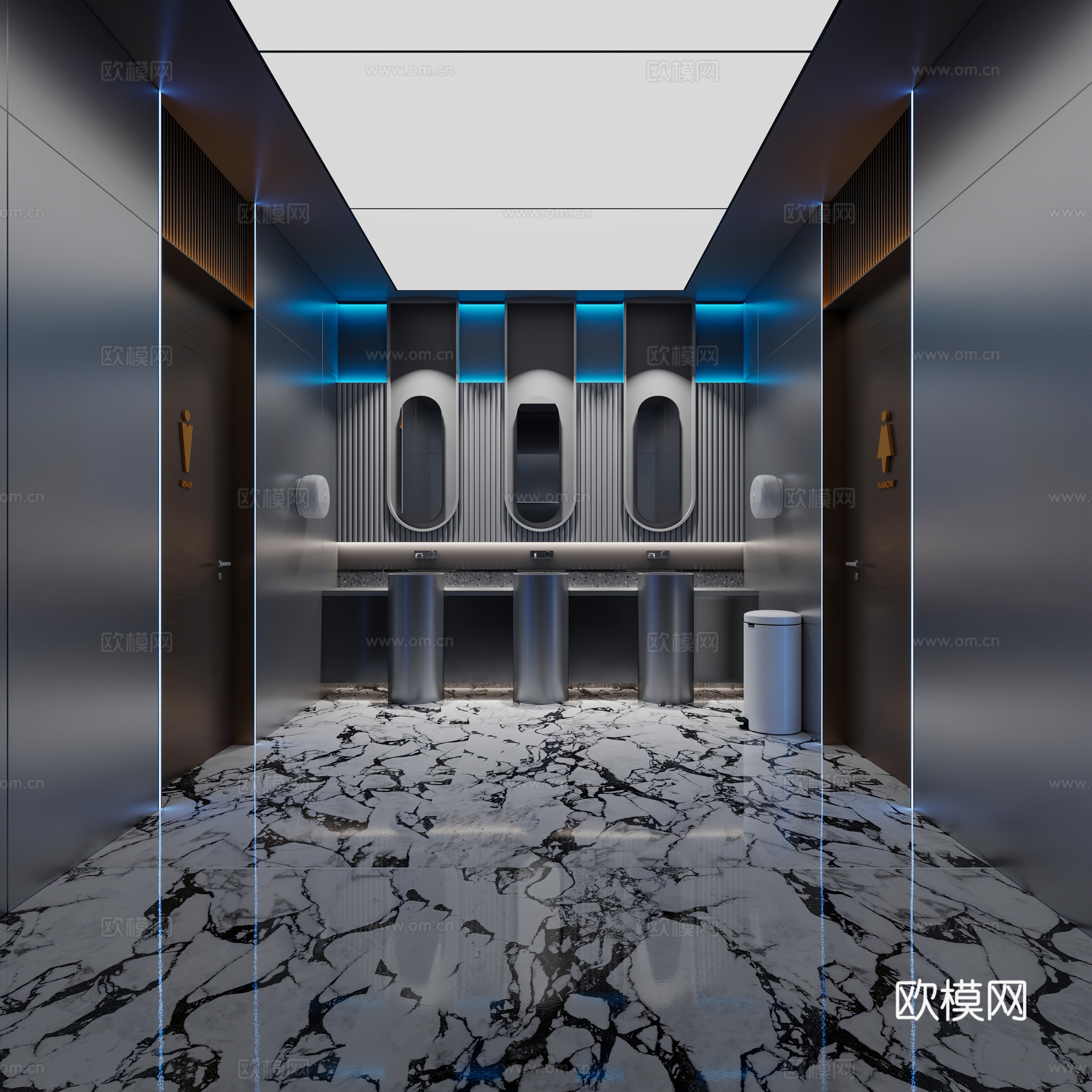 酒店公共卫生间 KTV公共卫生间 酒吧公共卫生间科技卫生间3d模型