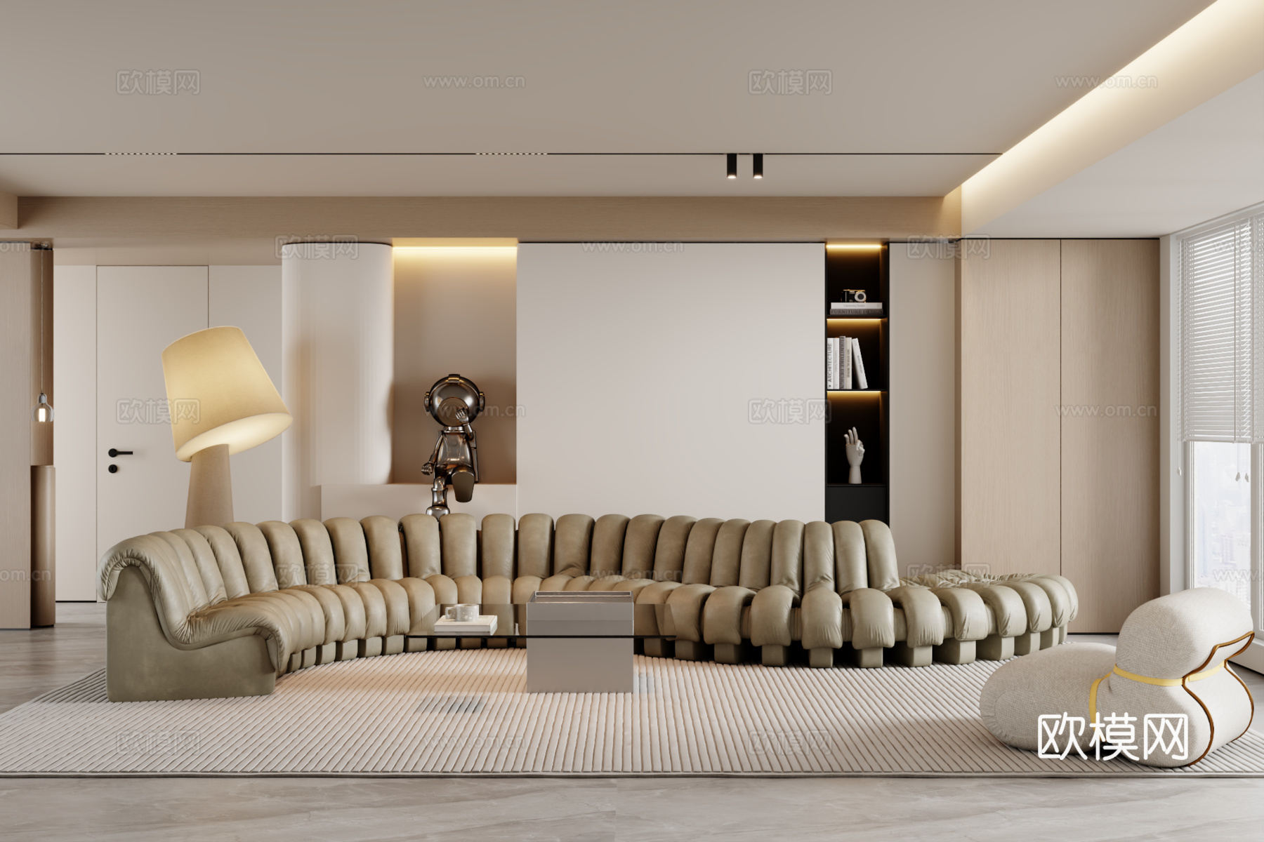 现代沙发组合 茶几 地毯3d模型