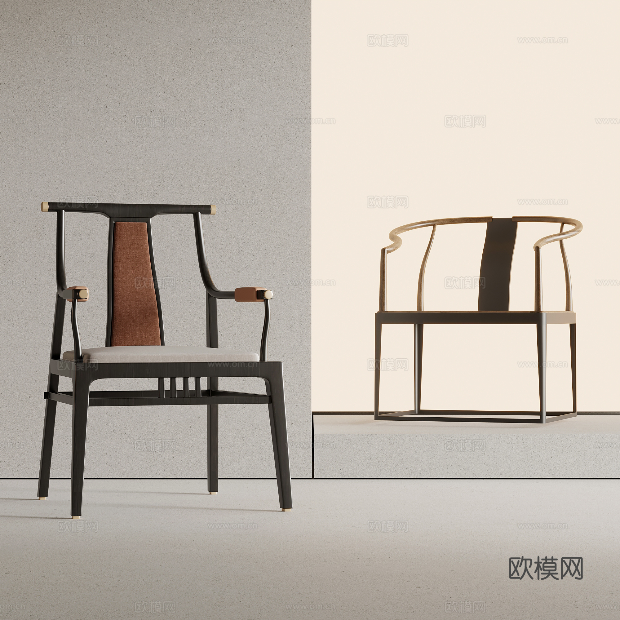 餐椅 新中式餐椅 茶椅 实木椅子3d模型